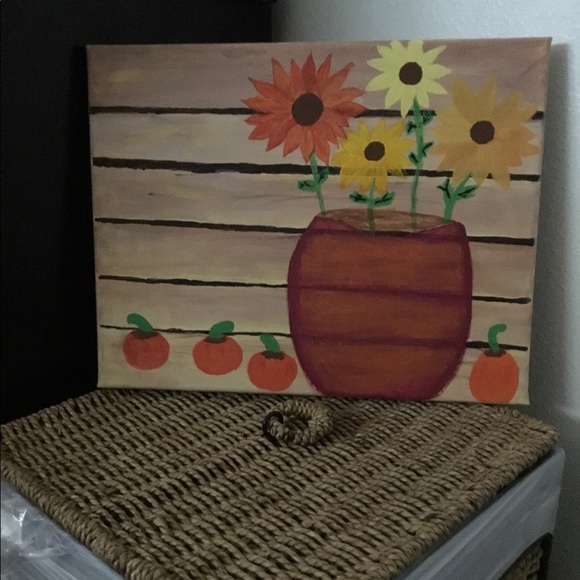 Sunflowers and Pumpkins Painting - Picture 1 of 6
